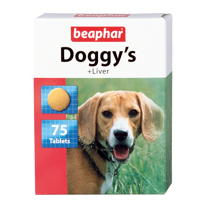 Beaphar Кормова добавка Doggy's+Liver зі смаком печінки для собак, 75 табл.